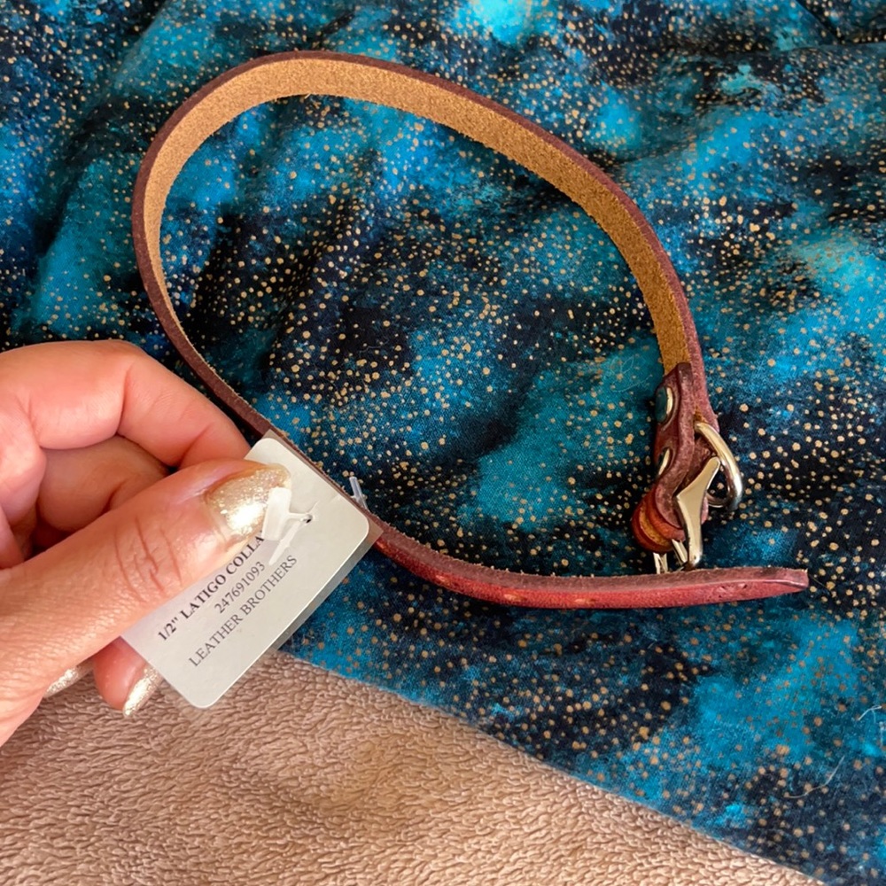 Pet collar leather Latigo 16 inch long 1/2 inch thick